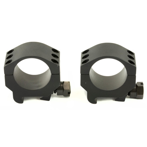 Burris Optics 420160 Xtreme Tactical Rings, heavy-duty Picatinny Weaver mounts for hunting and tactical shooting, shown as a pair of black mounting rings with adjustable screws on a white background.
