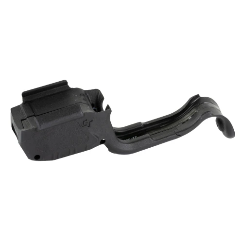 Crimson Trace Corporation Crimson Trace 01-01820 Laserguard for Springfield Armory Hellcat - Green Laser Sight with Instinctive Activation, close-up view of black laser sight device