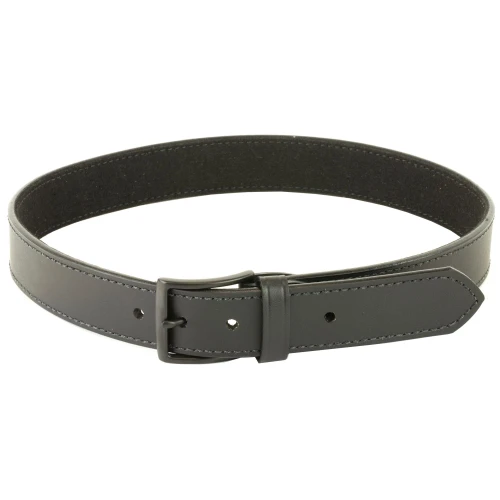 DeSantis Gunhide E25 CCW Belt, 1.5 inch bonded leather and synthetic under-belt with black powder coated buckle, shown in black color.