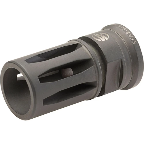 Surefire SFA2-556-1/2-28 Closed-Tine Adapter for Blank Firing & SOCOM Suppressors - Precision Machined 1/2X28 Muzzle Device, black polymer construction with a closed-tine design and threaded end for firearm muzzle attachment.