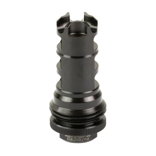 LanTac USA LLC LANTAC Dragon Muzzle Brake DGNAK47B-ASR - Precision Engineering for AK47, black firearm muzzle brake for recoil control and muzzle climb reduction.