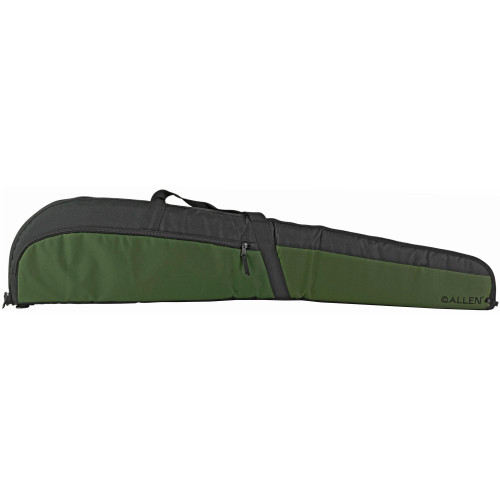 Allen Company 693-46 Powell Rifle Case, image showing a durable 46-inch firearm rifle case with foam padding and accessory pocket, in black and green colors.