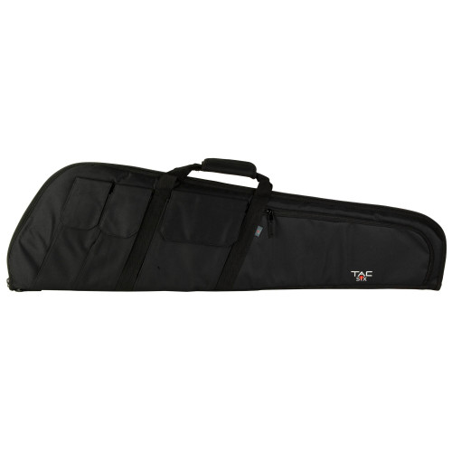 Allen Company 10903 Wedge Tactical Rifle Case - Lockable with Thick Foam Padding & Magazine Pockets, black tactical rifle case with handle, multiple exterior pockets, and sturdy zipper for secure storage.