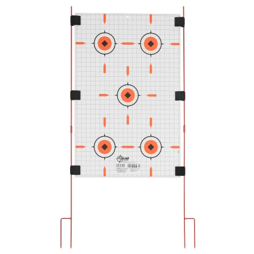 Allen Company 15828 Stow-N-Go Target Stakes - Quick Setup & Durable 52" Steel Target Holder for On-the-Go Shooters, foldable metal target stand with target paper and stakes for outdoor shooting practice.
