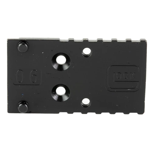 GLOCK MOS Adapter Plate 06, optics-ready mount for Gen 5 Glock models G20, G21, G22, G23, G35, G40, durable black finish, precision engineered, easy to install, MPN 74013