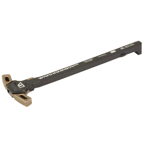 Breek Arms BRK555-FDE WARHAMMER MICRO MOD2 Ambidextrous Charging Handle for AR-15, black and tan tactical firearm component for improved firearm performance.