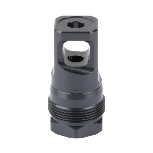 Breek Arms BRK4430 Ultra-Compact Muzzle Brake for 223/5.56, black metal muzzle brake with precision machining, designed for reduced recoil and enhanced shooting performance.