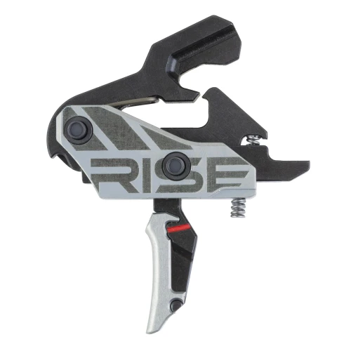 Rise Armament RISE BLITZ G2 BLACK/SILVER FLAT BLADE, black and silver firearm trigger with sleek design.