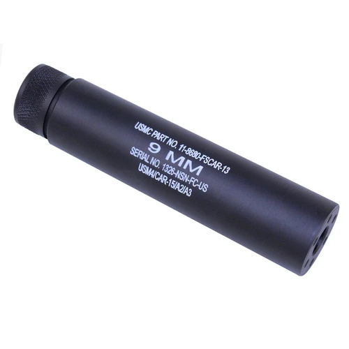 Guntec USA 5.5FAKE-AR-9-1/2x28-LASER Guntec USA 5.5FAKE-AR-9-1/2x28-LASER AR-15 5.5" Fake Suppressor (9mm) (1/2x28) (Anodized Black) (Laser Engerved) 5.5FAKE-AR-9-1/2x28-LASER