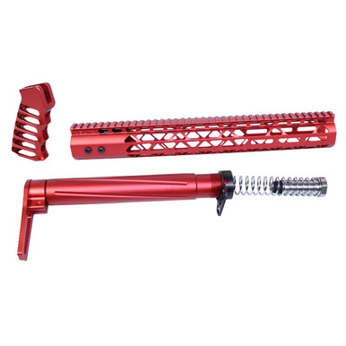 Guntec Usa Guntec USA AIRLITE-SET-308-RED AR .308 AIR Lite Series Complete Furniture Set (Anodized Red) - $249.94 at ABCSportZ
