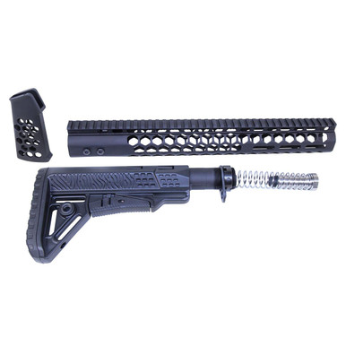 Guntec Usa Guntec USA HC-SET-G2-308 AR .308 "Honeycomb" Series Complete Furniture Set (Gen 2) (Anodized Black) - $248.75 at ABCSportZ