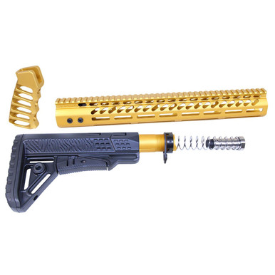 Guntec Usa Guntec USA ULTRA-SET-308-GOLD AR .308 Ultralight Series Complete Furniture Set (Anodized Gold) - $248.75 at ABCSportZ