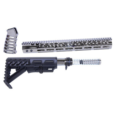 Guntec Usa Guntec USA ULTRA-SET-BC 223/5.56 Rifle Ultralight Series Complete Furniture Set (Black Chrome) - $269.93 at ABCSportZ