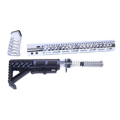 Guntec Usa Guntec USA ULTRA-SET-C 223/5.56 Rifle Ultralight Series Complete Furniture Set (Chrome) - $269.93 at ABCSportZ