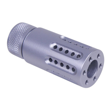 Guntec Usa Guntec USA 1326-MB-P-S-9-GREY 223/5.56 Rifle Micro Slip Over Barrel Shroud With Multi Port Muzzle Brake (9mm) (Anodized Grey) - $37.80 at ABCSportZ