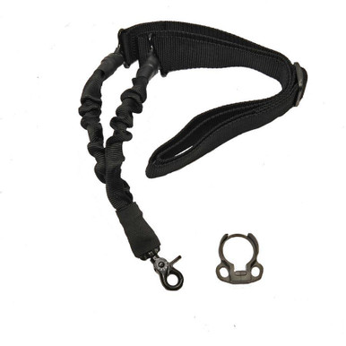 Guntec USA 1POINT-B-DELUXE-EGG One Point Bungee Sling With QD Snap Hook & QD Ambi Bolt On Sling Adapter Combo Kit (Black)