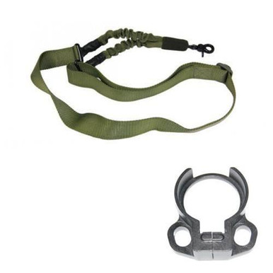 Guntec USA 1POINT-G-DELUXE-EGG One Point Bungee Sling With QD Snap Hook & QD Ambi Bolt On Sling Adapter Combo Kit (OD Green) (Discontinued)