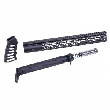 Guntec Usa Guntec USA AIRLITE-SET 223/5.56 Rifle AIR Lite Skeletonized Series Complete Furniture Set (Anodized Black) - $242.20 at ABCSportZ