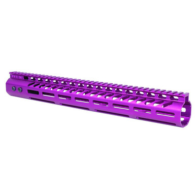 Guntec Usa Guntec USA GT-15MLK-308-PURPLE 15" Ultra Lightweight Thin M-LOK System Free Floating Handguard With Monolithic Top Rail (.308 Cal) (Anodized Purple) - $104.33 at ABCSportZ