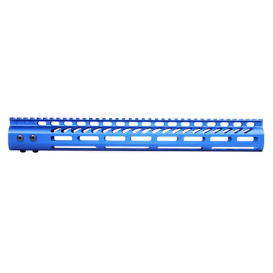 Guntec Usa Guntec USA GT-15MLK-BLUE 15" Ultra Lightweight Thin M-LOK System Free Floating Handguard With Monolithic Top Rail (Anodized Blue) - $104.33 at ABCSportZ