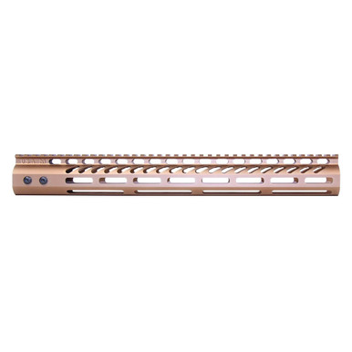 Guntec Usa Guntec USA GT-15MLK-BRZ 15" Ultra Lightweight Thin M-LOK System Free Floating Handguard With Monolithic Top Rail (Anodized Bronze) - $104.33 at ABCSportZ