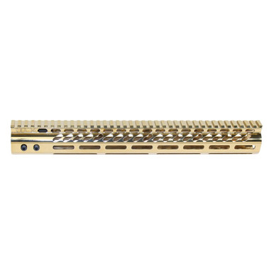 Guntec Usa Guntec USA GT-15MLK-GP 15" Ultra Lightweight Thin M-LOK Free Floating Handguard With Monolithic Top Rail (Gold Plated) - $147.15 at ABCSportZ
