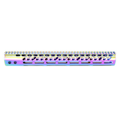 Guntec Usa Guntec USA GT-15MLK-M-RPVD 15" Ultra Lightweight Thin M-LOK Free Floating Handguard With Monolithic Top Rail (Matte Rainbow PVD Coated) - $147.15 at ABCSportZ