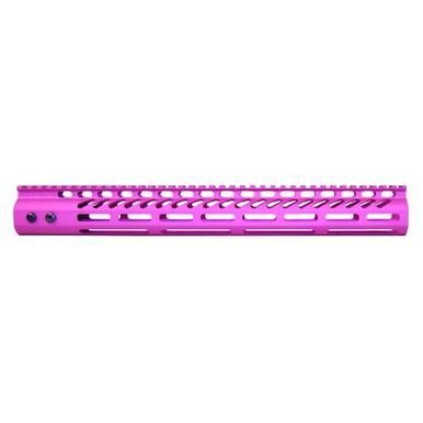 Guntec Usa Guntec USA GT-15MLK-PINK 15" Ultra Lightweight Thin M-LOK System Free Floating Handguard With Monolithic Top Rail (Anodized Pink) - $104.33 at ABCSportZ
