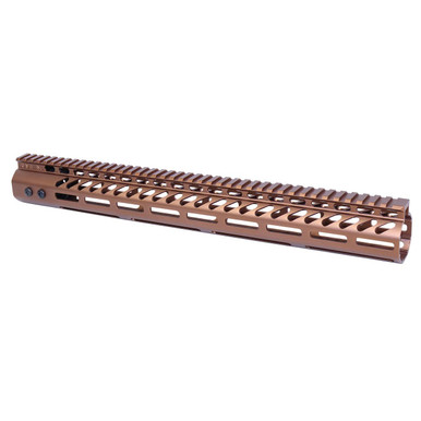 Guntec Usa Guntec USA GT-16.5MLK-308-BRZ 16.5" Ultra Lightweight Thin M-LOK Free Floating Handguard With Monolithic Top Rail (.308 Cal) (Anodized Bronze) - $119.45 at ABCSportZ