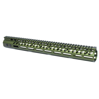 Guntec Usa Guntec USA GT-16.5MLK-308-GREEN 16.5" Ultra Lightweight Thin M-LOK Free Floating Handguard With Monolithic Top Rail (.308 Cal) (Anodized Green) - $119.45 at ABCSportZ