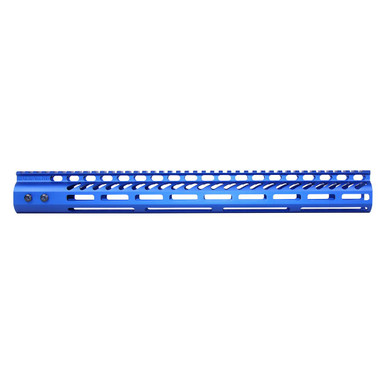 Guntec Usa Guntec USA GT-16.5MLK-BLUE 16.5" Ultra Lightweight Thin M-LOK System Free Floating Handguard With Monolithic Top Rail (Anodized Blue) - $111.08 at ABCSportZ