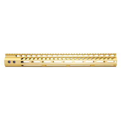 Guntec Usa Guntec USA GT-16.5MLK-GOLD 16.5" Ultra Lightweight Thin M-LOK System Free Floating Handguard With Monolithic Top Rail (Anodized Gold) - $111.08 at ABCSportZ