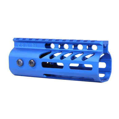 Guntec Usa Guntec USA GT-5MLK-BLUE 5" Ultra Lightweight Thin M-LOK Free Floating Handguard With Monolithic Top Rail (Anodized Blue) - $54.43 at ABCSportZ