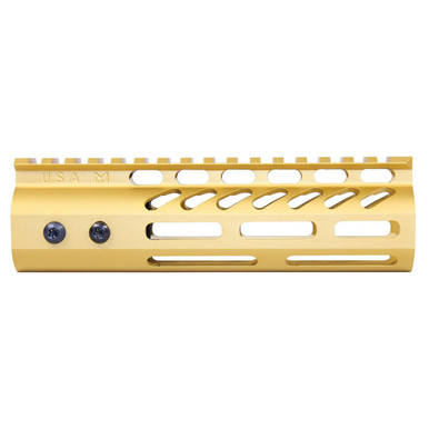 Guntec Usa Guntec USA GT-675MLK-GOLD 6.75" ULtra Lightweight Thin M-LOK Free Floating Handguard With Monolithic Top Rail (Anodized Gold) - $58.97 at ABCSportZ