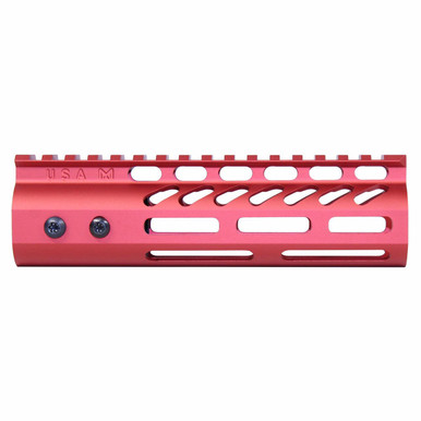 Guntec Usa Guntec USA GT-675MLK-RED 6.75" ULtra Lightweight Thin M-LOK Free Floating Handguard With Monolithic Top Rail (Anodized Red) - $58.97 at ABCSportZ