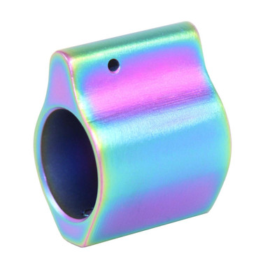 Guntec Usa Guntec USA GT750SS-M-RPVD 223/5.56 Rifle Steel Low Profile Gas Block (Matte Rainbow PVD Coated) - $34.94 at ABCSportZ