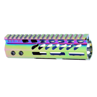 Guntec Usa Guntec USA GT-7MLK-RPVD 7" Ultra Lightweight Thin M-LOK Free Floating Handguard With Monolithic Top Rail (Rainbow PVD Coated) - $133.65 at ABCSportZ