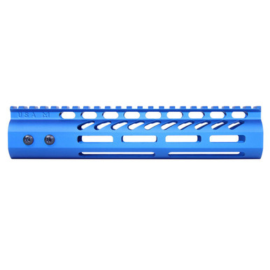 Guntec Usa Guntec USA GT-9MLK-BLUE 9" Ultra Lightweight Thin M-LOK System Free Floating Handguard With Monolithic Top Rail (Anodized Blue) - $81.65 at ABCSportZ