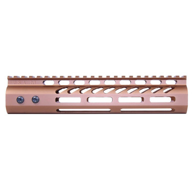 Guntec Usa Guntec USA GT-9MLK-BRZ 9" Ultra Lightweight Thin M-LOK System Free Floating Handguard With Monolithic Top Rail (Anodized Bronze) - $81.65 at ABCSportZ