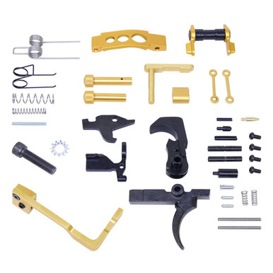 Guntec Usa Guntec USA LPK-ENH-GOLD 223/5.56 Rifle Enhanced Lower Parts Kit With Upgrades (Anodized Gold) - $148.75 at ABCSportZ