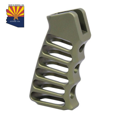 Guntec Usa Guntec USA ULS-PG-GREEN Ultralight Series Skeletonized Aluminum Pistol Grip (Anodized Green) - $54.60 at ABCSportZ