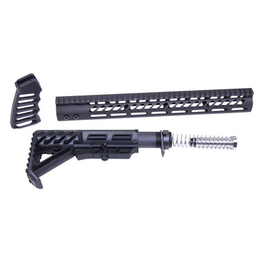 Guntec Usa Guntec USA ULTRA-SET 223/5.56 Rifle Ultralight Series Complete Furniture Set (Anodized Black) - $118.95 at ABCSportZ