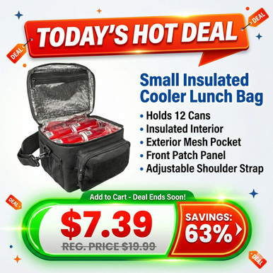 Ncstar CVKOLS3022B Small Insulated Cooler Lunch Bag With Molle/Pal Webbing/ Black