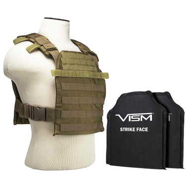 Vism By Ncstar BSCVPCF2995T-A Fast Plate Carrier with 10"X12" Level Iiia Shooters Cut 2X Soft Ballistic Panels