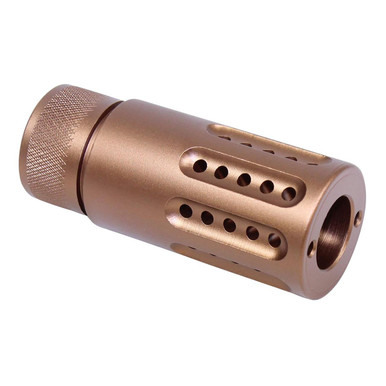Guntec USA 1326-MB-P-S-308-BRZ Micro Slip Over Barrel Shroud With Multi Port Muzzle Brake (.308 Cal) (Anodized Bronze)