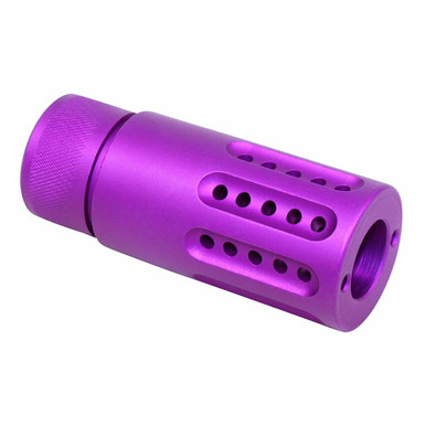 Guntec USA 1326-MB-P-S-308-PURPLE Micro Slip Over Barrel Shroud With Multi Port Muzzle Brake (.308 Cal) (Anodized Purple)