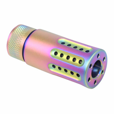Guntec Usa Guntec USA 1326-MB-P-S-RPVD Micro Slip Over Barrel Shroud With Multi Port Muzzle Brake (Rainbow PVD Coated) - $59.94 at ABCSportZ