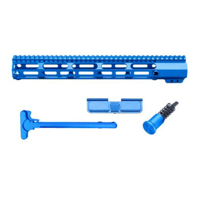 JE Machine Tech PS-223MLK15IBLU - 15" USA Made Blue M-LOK Free Float Handguard & Upper Parts Combo for AR-15