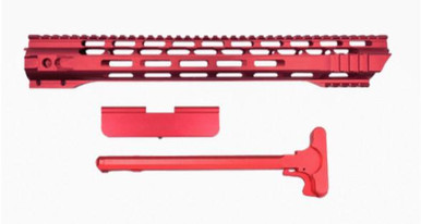 JE Machine Tech PS-223MLK15RED - USA Made 15" M-LOK Free Float Handguard & Upper Parts Combo in Red for AR-15