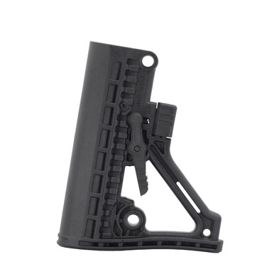 JE Machine Tech PS-ST33B Adaptive Skeletonized AR-15 Buttstock - Lightweight & Durable Polymer Design with QD Sling Sockets - USA Made